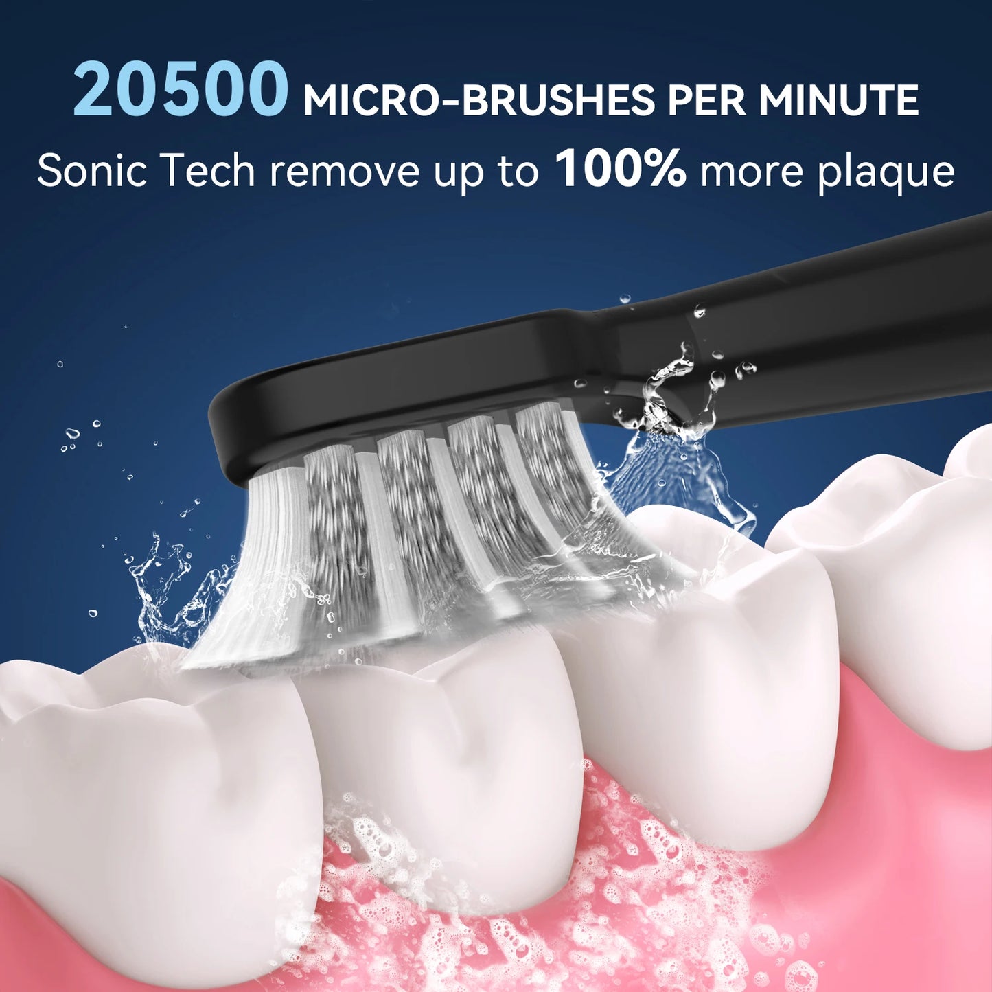 Sejoy Electric Toothbrush 5 Modes USB Rechargeable 12 Replacement Toothbrush Heads  Adult Ultrasonic Teeth Cleaning
