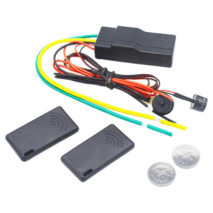 12V Auto Intelligent Secret Lock Anti-Hijacking 2.4GHz RFID Car Immobilizer Engine Dark Lock Alarm Wireless Engine Burglar Alarm
