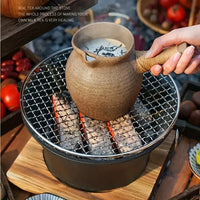 Round barbecue grill, portable camping stove, picnic barbecue party stove, family camping, desktop small charcoal barbecue grill