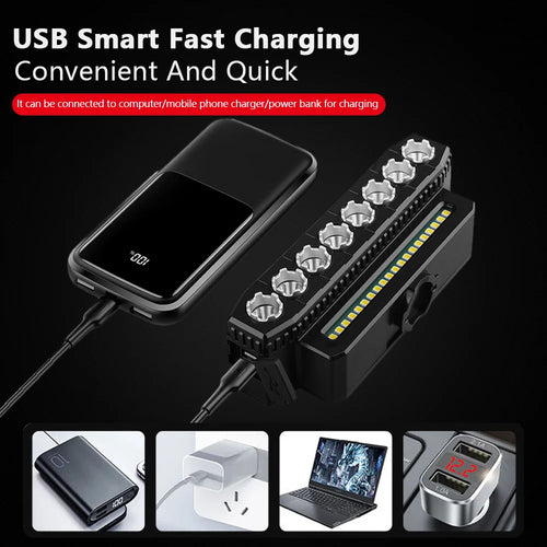 USB Rechargeable Bike Front Light 120dB Cycling Bike Horn Waterproof 6 Lighting Modes Bicycle Bell Front Light Easy to Install