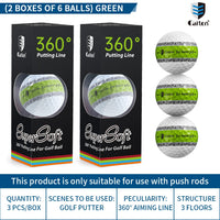 Caiton 6/3pcs golf ball, three-layer PU putter ball, 360° aiming line putter ball, making your putt more accurate and stable