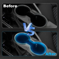 Auto LED Cup Holder Atmosphere Lights Storage Box Ice Blue Decor Ambient Light For Toyota Camry 2018 2019 2020 2021 2022 2023