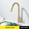 Polished Gold Kitchen Sink Faucet Pull Out Spout  Cold Hot Water Mixer Taps Deck Mounted