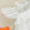 2023-02-20 Lioraitiin 0-4Years Toddler Kids Girls Dress Stars Moon Sequins Fly Sleeve Princess Dress Ruffles Tulle Dress