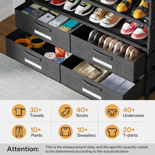 bookshelf with 4 Bins Drawers for Closet Entryway, Vertical Shoe Racks Free Standing wardrobes, clothes rack