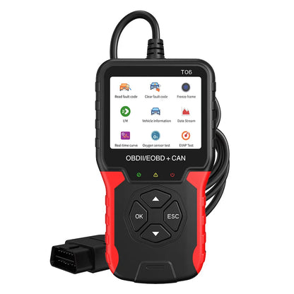 Battery Tester Auto Accessories Code Reader T06 Multi-language Support OBD2 Scanner Check Engine System Car Diagnostic Tool