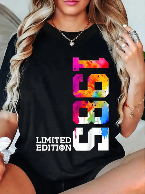 39 YEARS 39TH BIRTHDAY LIMITED EDITION 1985 T-Shirt Round Neck Short Sleeve T-Shirt Women'S Men Graphic Tee