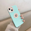 DIY Luxury Soft Silicone Logo Hole Phone Case For iPhone XR like 12,13 Candy Color Cover for iPhone 11 to 13Pro 14 15 16 Pro
