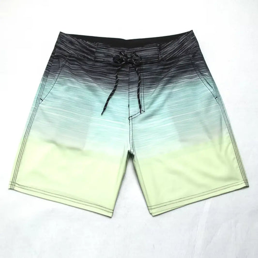 Gradient Color Bermuda Mens Fashion Shorts Swimwear Beach Boardshorts Homme Sport Gym Shorts Stretchy Quick-dry Fitness Shorts