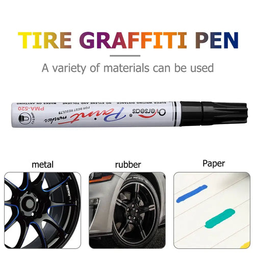 Oily Painting Pen Auto Rubber Tyre Polishes Paint Cleaner Car Wheel Tire Metal Permanent Marker Graffiti Touch Scratch Wet Wax
