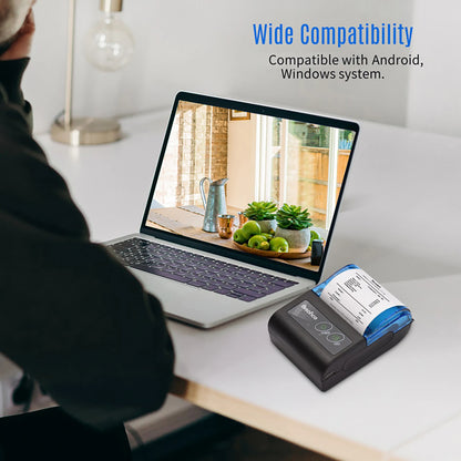 Portable Mini Thermal Printer 2 Inch Wireless USB Receipt Bill Ticket Printer with 58mm Print Paper For IOS Android Windows