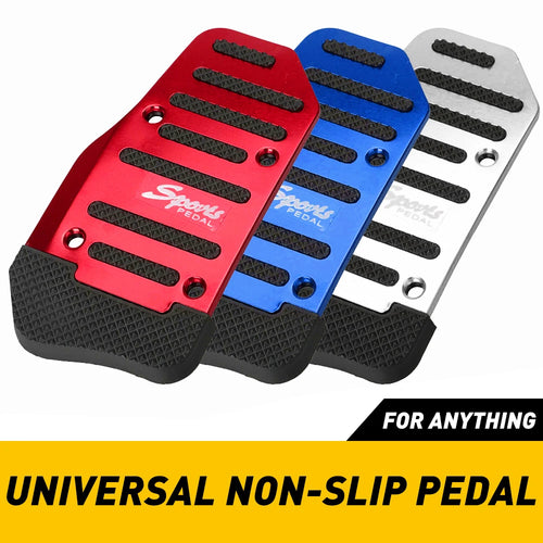 2Pcs Universal Car Foot Pedal Modified Brake Anti-Slip Aluminum Car Pedal Cover Set Kit Pedali Red/Blue/Silver Car Accessories