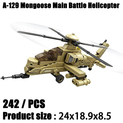 2024 Sluban WW2 Military Russia Air Weapon Mi-24 Attack Helicopters Hind Model Building Blocks Classics Fighter Bricks Plane Toy