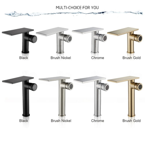 Bathroom Waterfall Basin Sink Faucet Black Faucets Brass Bath Faucet Hot&Cold Water Mixer Vanity Tap Deck Mounted Washbasin tap