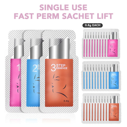 Lomansa Korean 10 Pcs/Lot 5-8 Mins Lash Lift Eyelash Perm Kit Sachet Number #1#2#3 Setting Lotion Curling Perming Makeup Tool