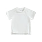 Kids Cotton Short Sleeve T-shirt Summer Casual Loose Fit Solid Color O Neck Tee for Toddler Girls and Boys