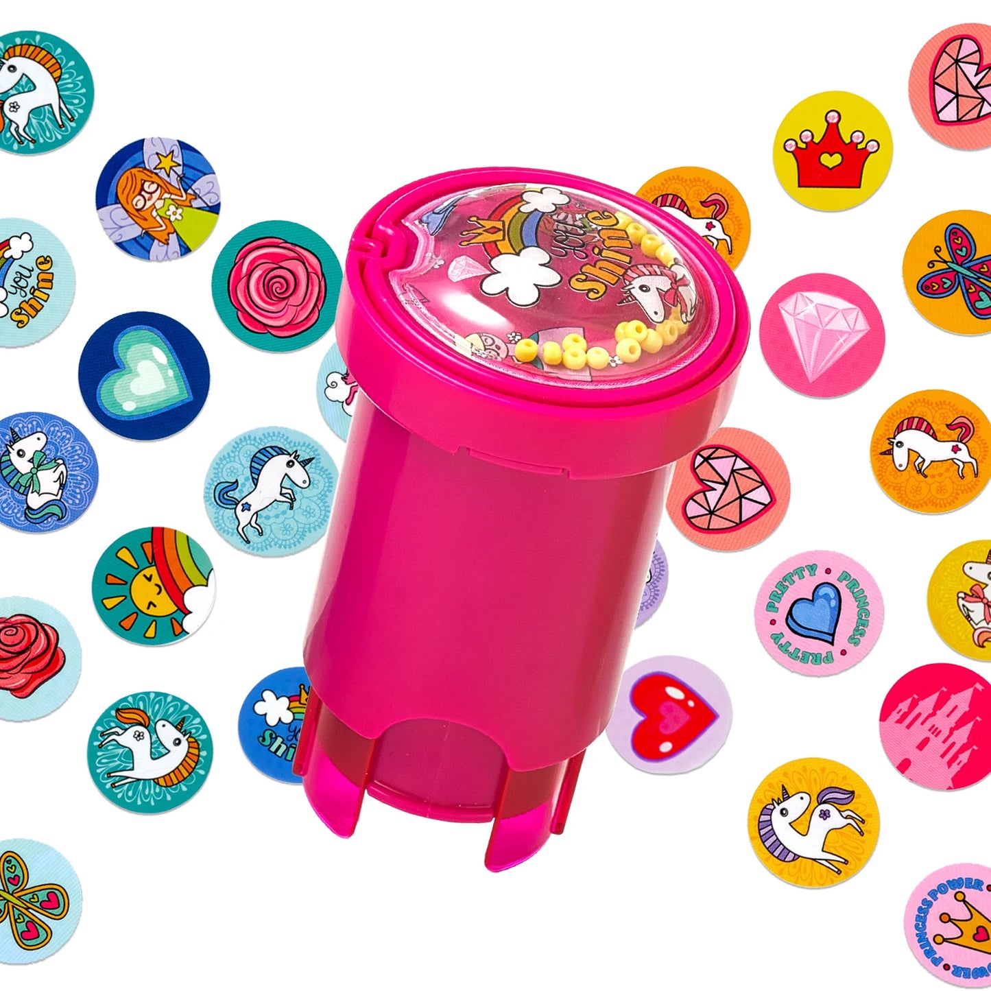 Pink Sticker Stamper For Kids, AnimalDino Unicorn Theme Cartoon RewardStickers