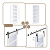 36"x84" Sliding Glass Barn Door and 6.6FT Hardware Kit Included, White Frosted Glass Barndoor with PVC Coated Surface