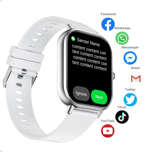 2024 2.01'' Smart Watch Bluetooth Call Play Music Smartwatch Fitness Clock Sport Waterproof Watches for Men Women iPhone Android