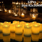 12/24Pcs Flickering LED Candles With/without Remote Electric Flameless Tealights For Valentine's Day Create Warm Ambiance Decor
