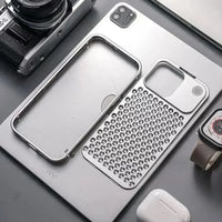 Aromatherapy Aluminum Metal Case For iPhone 15 Plus 14 13 12 Pro Max Heat Dissipation Full Shockproof Auto Popup Fragrance Cover