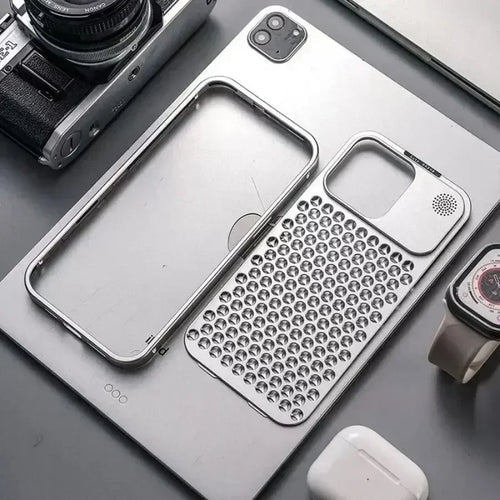 Aromatherapy Aluminum Metal Case For iPhone 15 Plus 14 13 12 Pro Max Heat Dissipation Full Shockproof Auto Popup Fragrance Cover