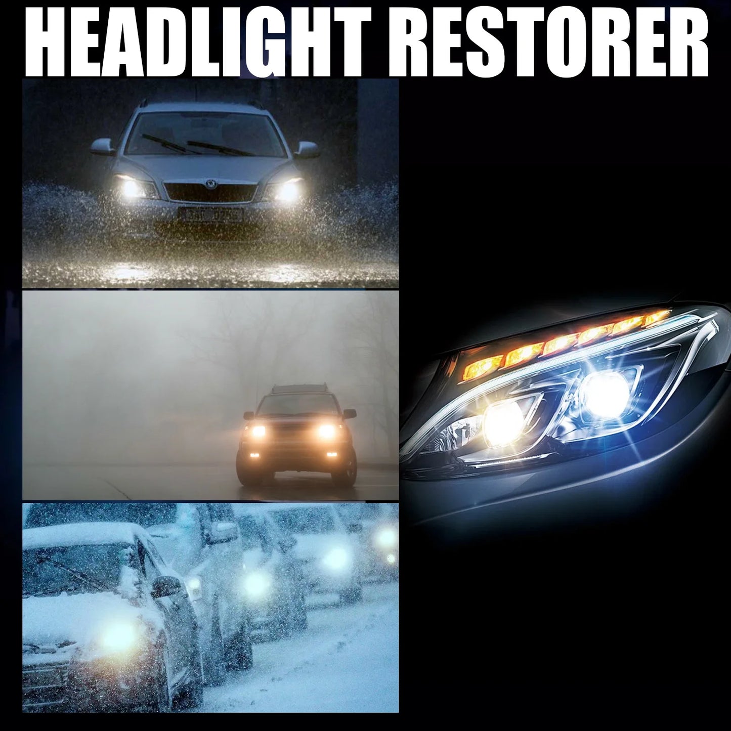 Car Headlight Cleaning Refurbishment Repair Fluid Car Lampshade Yellowing Scratches, cracks repair Polishing Agent 100ml
