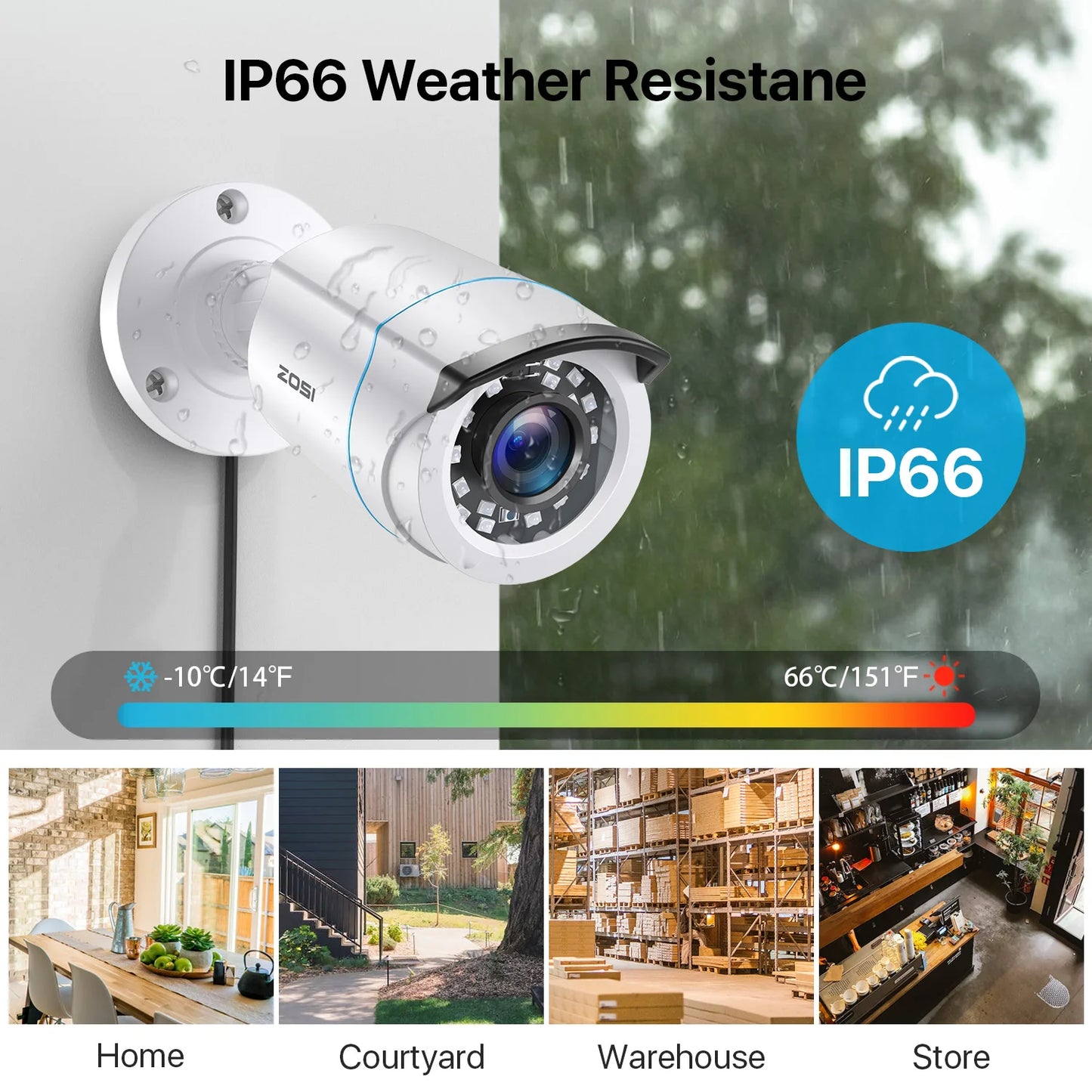 ZOSI 2MP Home Wired Security System H.265+ 8CH DVR 4/8pcs 1080p Night Vision Outdoor Waterproof Video Surveillance Camera Kits