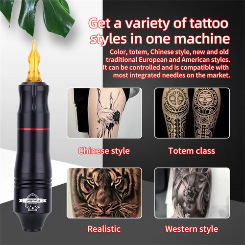 New Wireless Tattoo Pen Machine Kits Rotary Tattoo Gun 1500mAh Battery Power Supply LED Digital Display with Mix Tattoo Needles