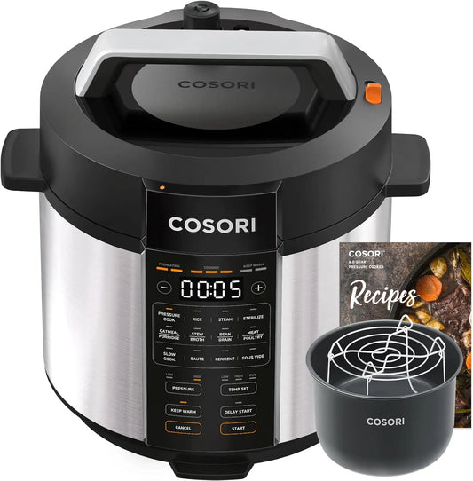 Pressure Cooker Electric 6 qt, 9-in-1 Instant Multi Kitchen Appliances, Safer Venting Design, Rice Cooker, Slow Cooking