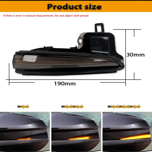 2pc Dynamic Sequential Blink/Flow LED Side Mirror Turn Signal Light Assembly For 2016-2023 Toyota Tacoma,2019-up RAV4 Highlander