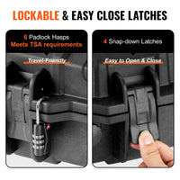 VEVOR Rifle Hard Case Portable Long Gun Storage Hard Suitcase W/ 2 Casters Shockproof & Waterproof Airsoft Rifle Protective Case