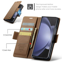 CaseMe Wallet Case for Samsung Galaxy Z Fold 6 5 Premium PU Leather Flip Case Magnetic Credit Card Holder Phone Cover