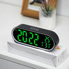 Rechargeable Digital Alarm Clock TEMP Date Week 2 Alarms Night Mode Snooze 12/24H Anti-disturb Voice Control LED Mirror Clock