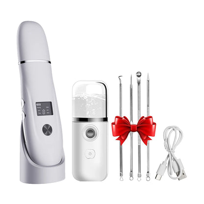 Blackhead Remover Ultrasonic Skin Scrubber Facial Pore Acne Peeling Spatula Blackhead Removal Shovel Face Deep Cleaning Device