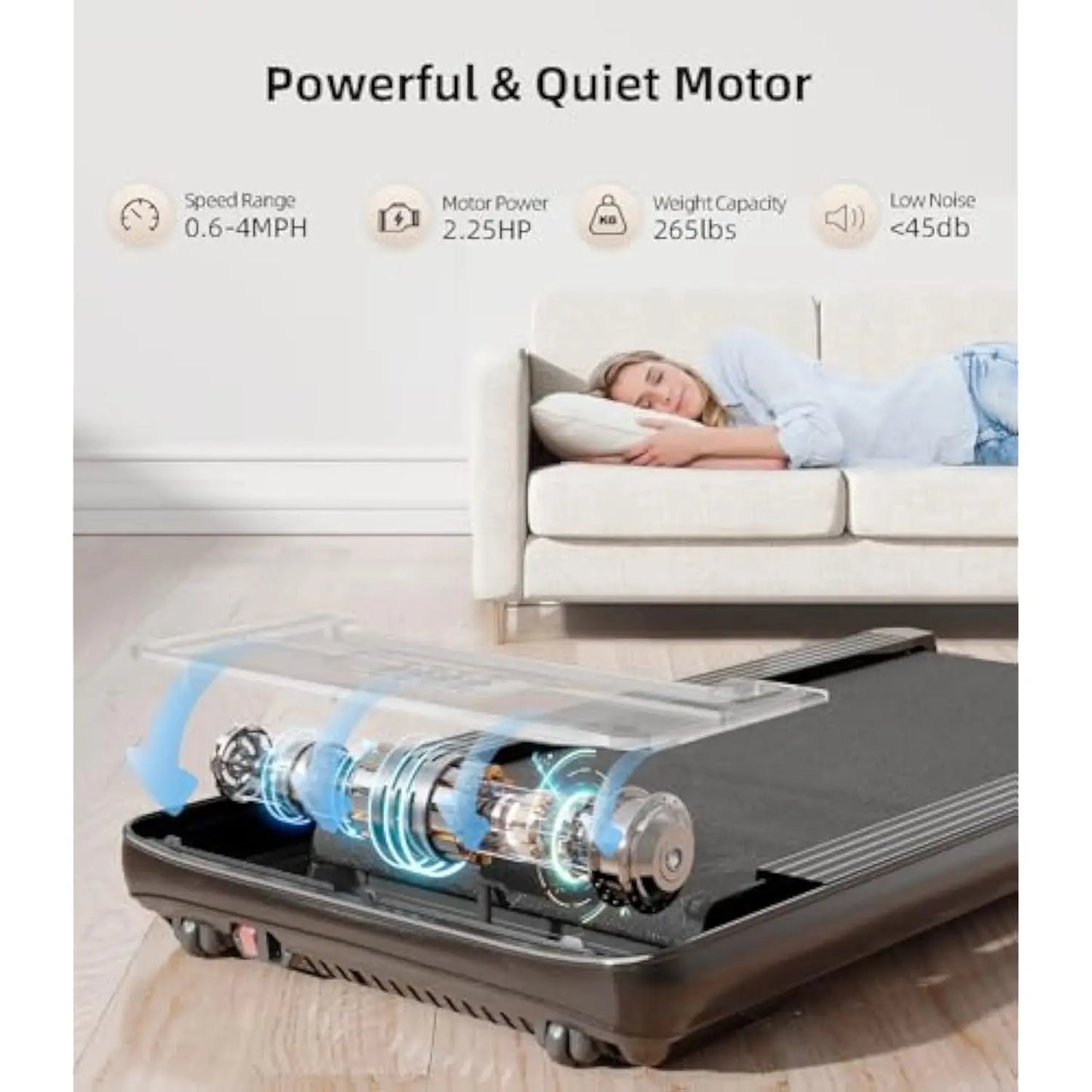 Walking Pad - Under Desk Treadmill, Treadmills for Home/Office, Portable Treadmill, Walking Pad Treadmill Under Desk with Remot