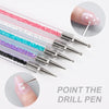 5PCS Stripe Liner Brush Set Nail Painting Pen Dotting Tool Rhinestone Picker Nail Art Accessories for Beauty Health