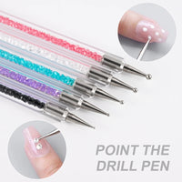 5PCS Stripe Liner Brush Set Nail Painting Pen Dotting Tool Rhinestone Picker Nail Art Accessories for Beauty Health