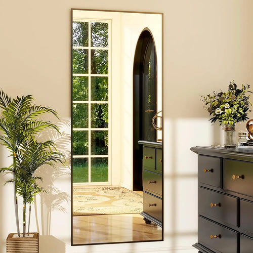 64"x21" Full Length Mirror Full Body Mirror Freestanding Hanging or Leaning Rectangle Floor Mirror Aluminum Alloy for Bedroom
