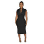 Women Draped Deep V-neck Sleeveless Bodycon Bandage Midi Dress 2023 Fashion Street Vestidos Sexy Party Evening Dresses