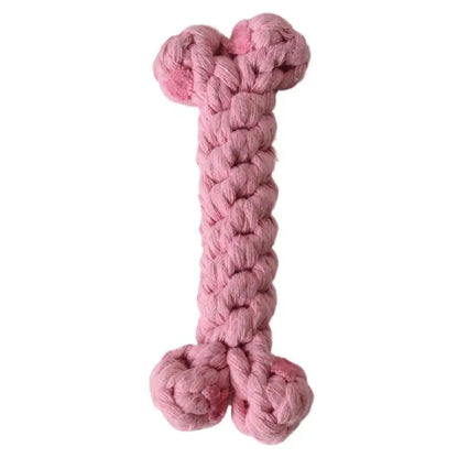 Dog Chew Toys Soft Cotton Bone Puppy Teeth Cleaning Toy 15.5cm/6.1 Inches Aggressive Chewers Dog Toy Pet Teeth Cleaning