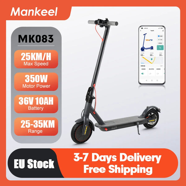 Mankeel MK083 Electric Scooter - 350W Motor, 25KM/H, 30KM Range, Smart APP Control
