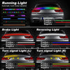 51 Inch Coloured Car Drift Tail light Universal LED Car Carbon Fibre car Light Trunk Roof Wing Light Strip with Turn Signal 12v