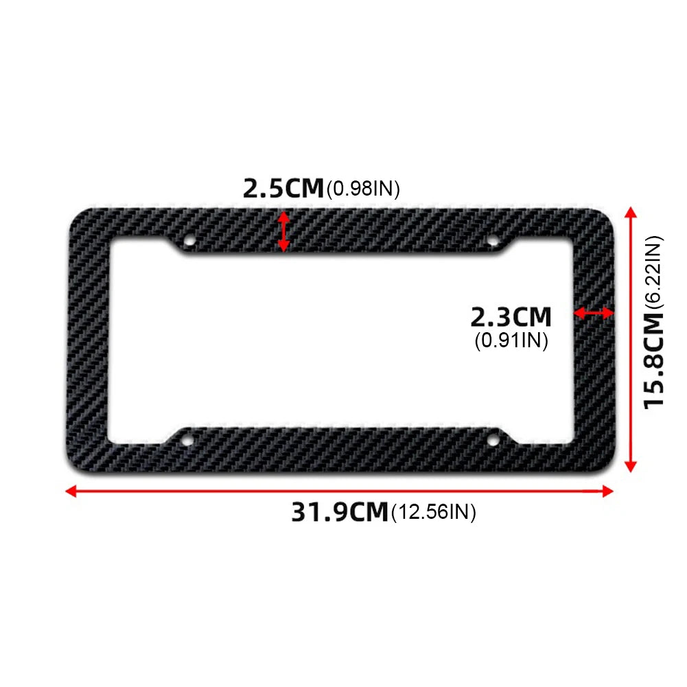 License Plate Label Cover License Plate Cover Black Car License Plate Frame Label Carbon Fiber Universal Auto Parts