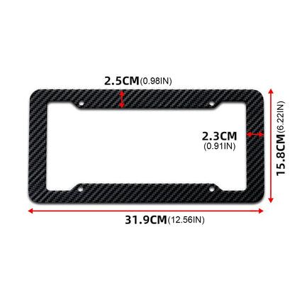 License Plate Label Cover License Plate Cover Black Car License Plate Frame Label Carbon Fiber Universal Auto Parts