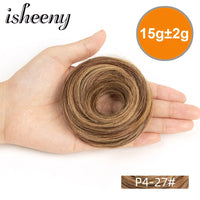 Fashion Messy Human Hair Buns Hairpieces Natural Black Brown Blonde Colors Ponytail Scrunchie Hair Extension Easy to Wear 15g/pc