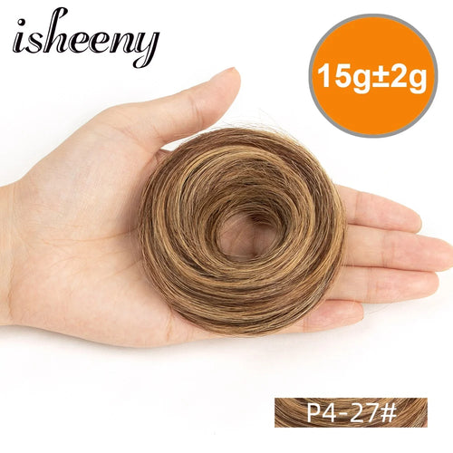 Fashion Messy Human Hair Buns Hairpieces Natural Black Brown Blonde Colors Ponytail Scrunchie Hair Extension Easy to Wear 15g/pc