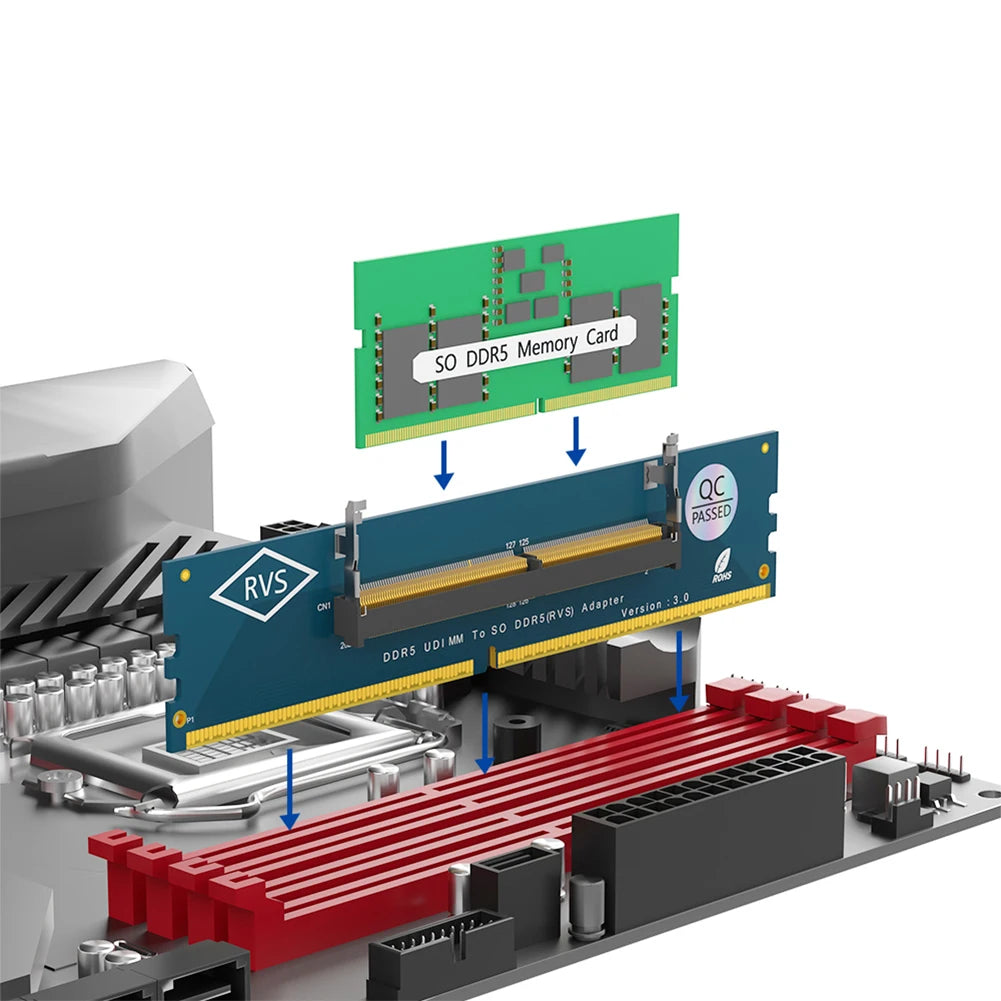 Laptop SO DDR5 RAM To Desktop DDR5 U-DIMM Adapter Memory Card Converter DDR5 Memory RAM Adapter Card for Laptop Desktop