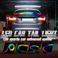 51 Inch Coloured Car Drift Tail light Universal LED Car Carbon Fibre car Light Trunk Roof Wing Light Strip with Turn Signal 12v