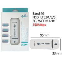 4G Wireless LTE WiFi Router 4G SIM Card Portable 150Mbps USB Modem Pocket Hotspot Dongle Mobile Broadband for Home Office WiFi